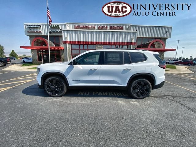 2026 GMC Acadia Elevation in Summit White — front three-quarter view