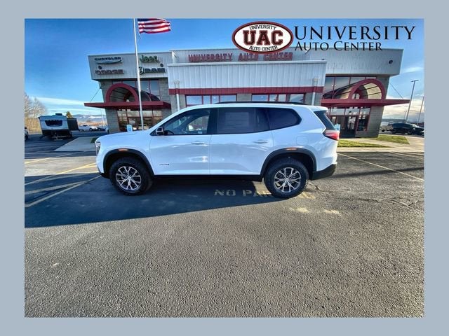 2026 GMC Acadia AT4 in Summit White — front three-quarter view